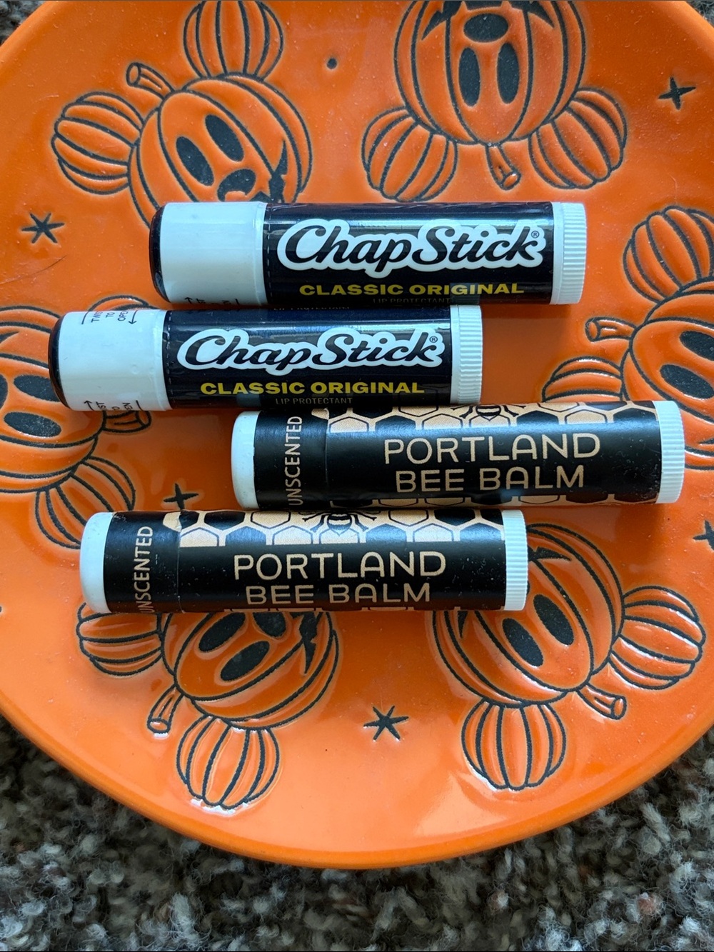 NEW Set of 4 Unscented Lip Balm Chapstick, Portland Bee Balm, Classic Chapstick